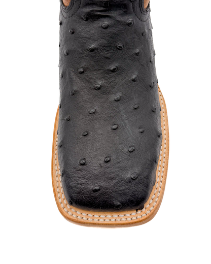 Cowboy Boot Ostrich Black