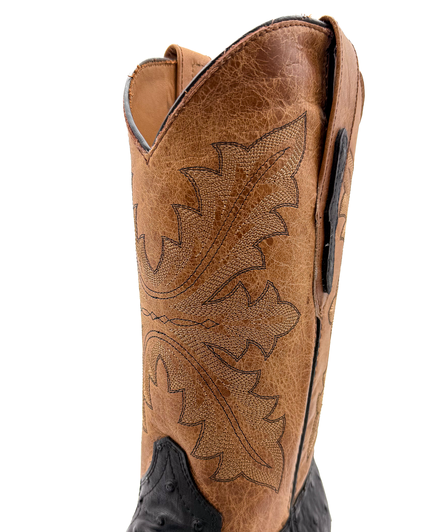 Cowboy Boot Ostrich Black