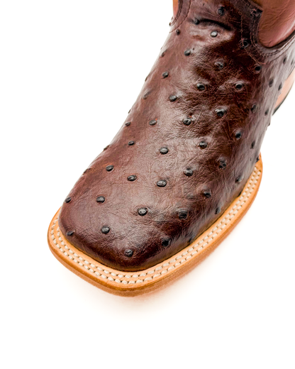 Cowboy Boot Ostrich Brown