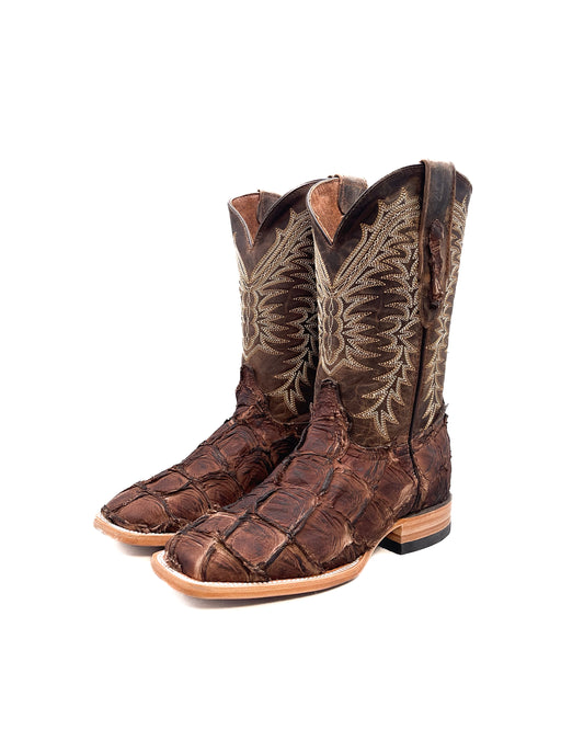 Cowboy Boot Dark Brown Bass Pirarucu Leather