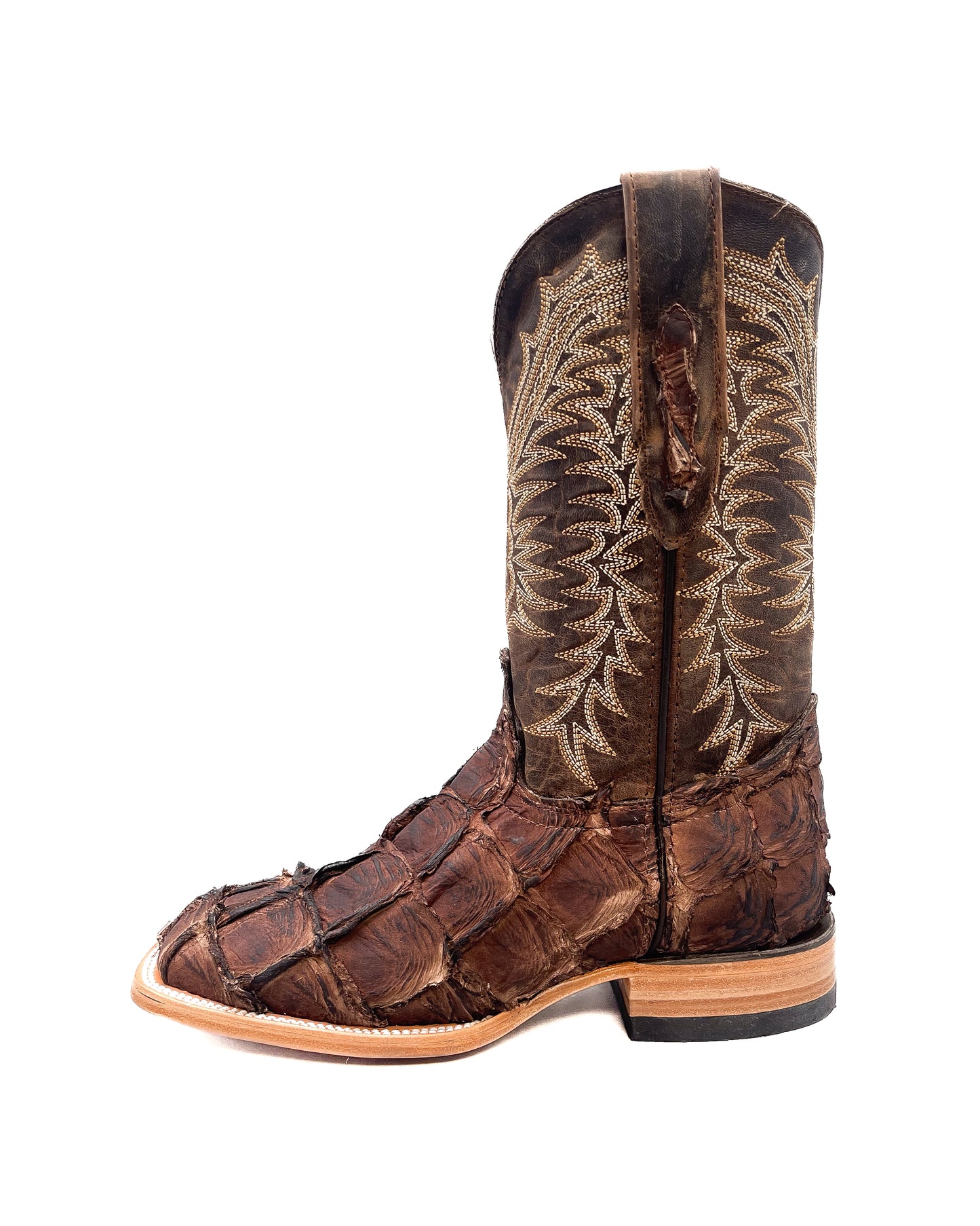 Cowboy Boot Dark Brown Bass Pirarucu Leather