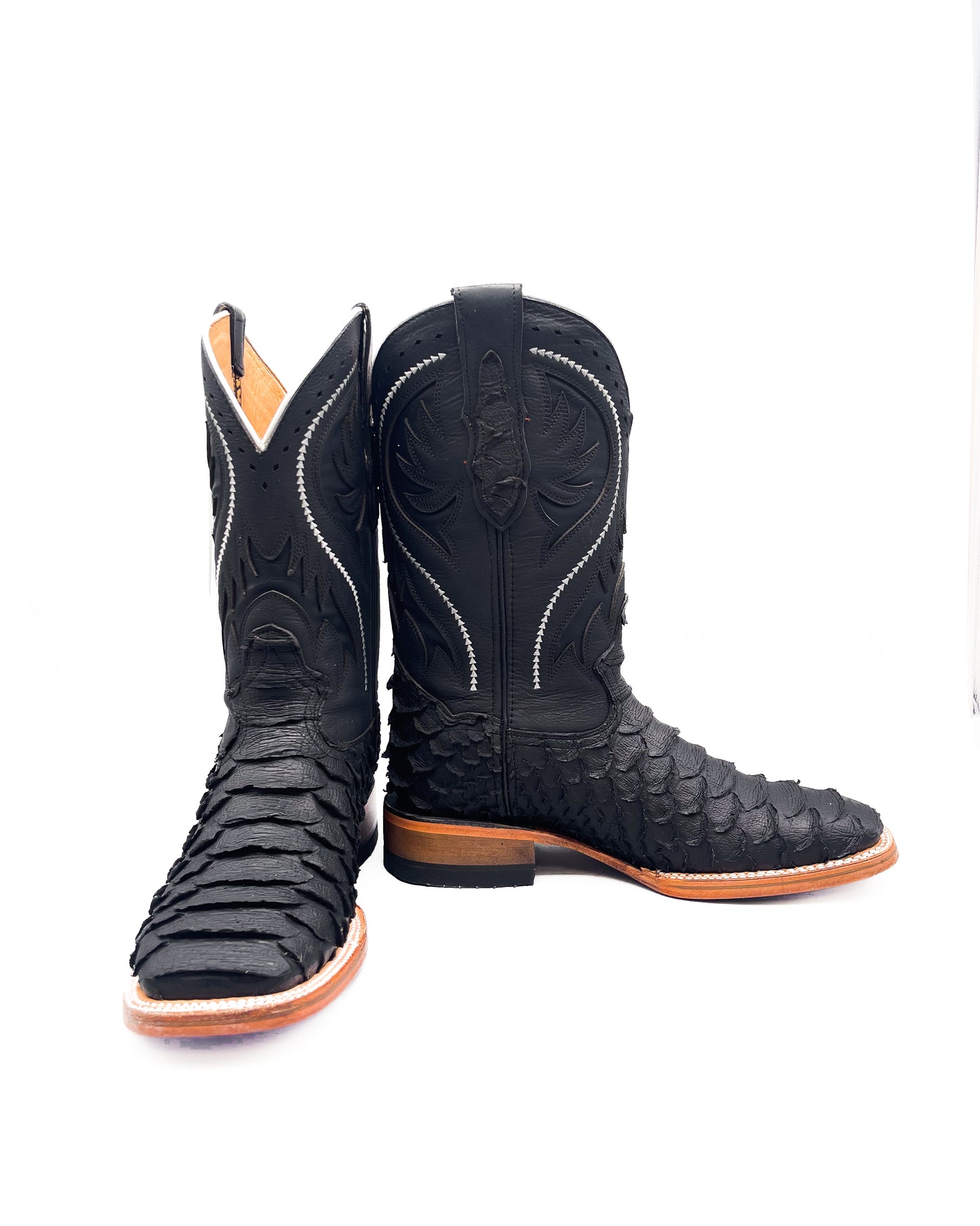 Cowboy Boot Jumbo Python Matte Black