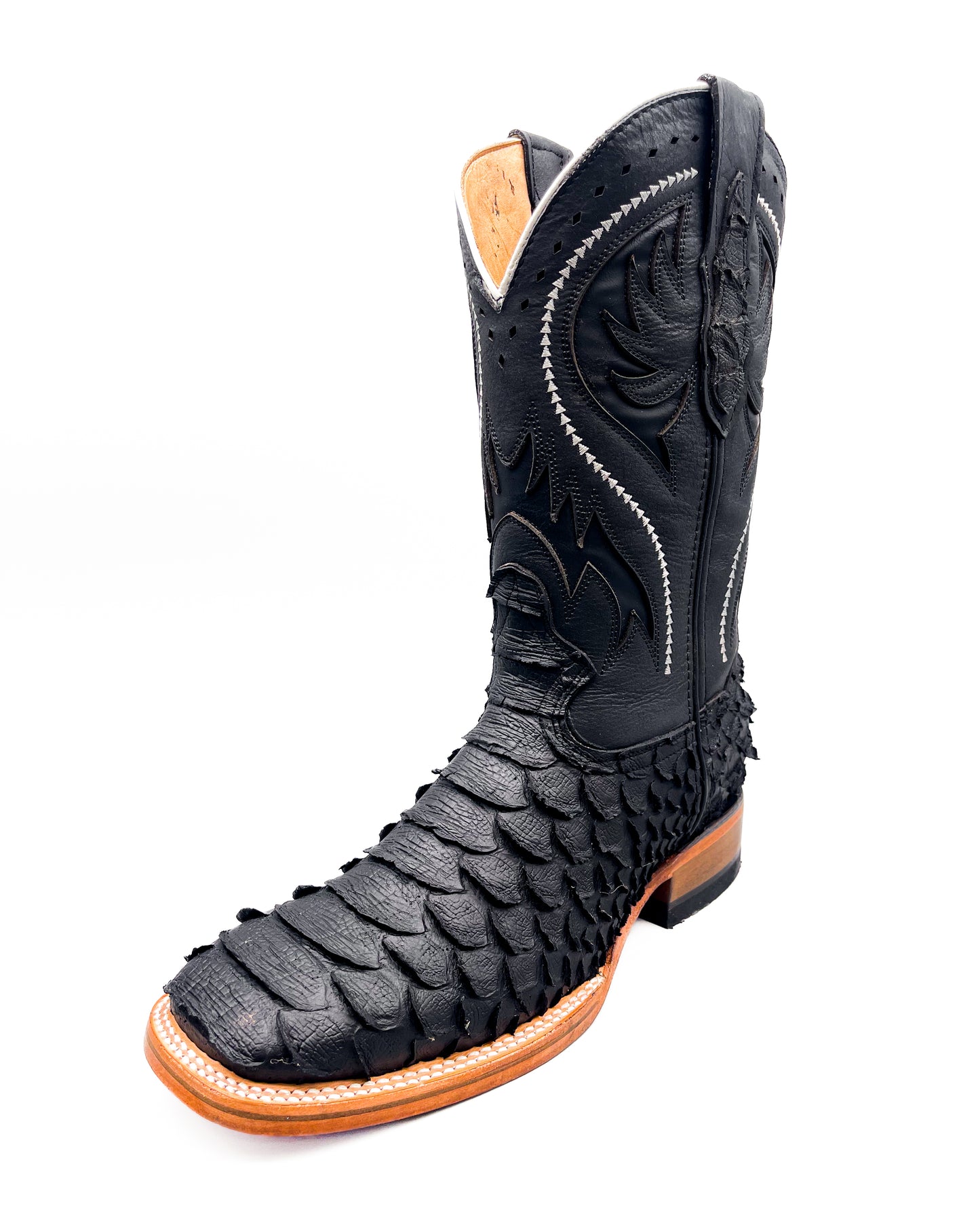 Cowboy Boot Jumbo Python Matte Black