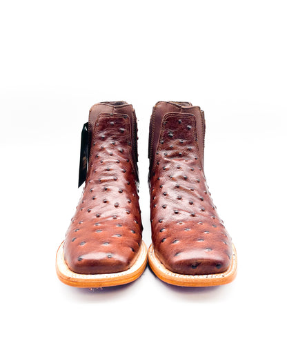 Ankle Boot Brown Ostrich