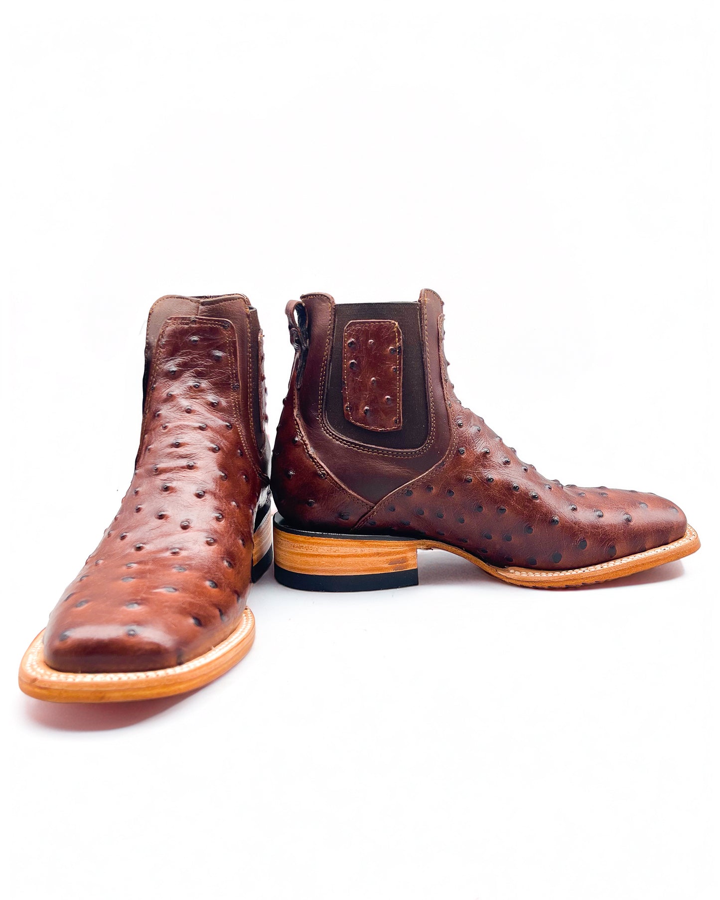 Ankle Boot Brown Ostrich