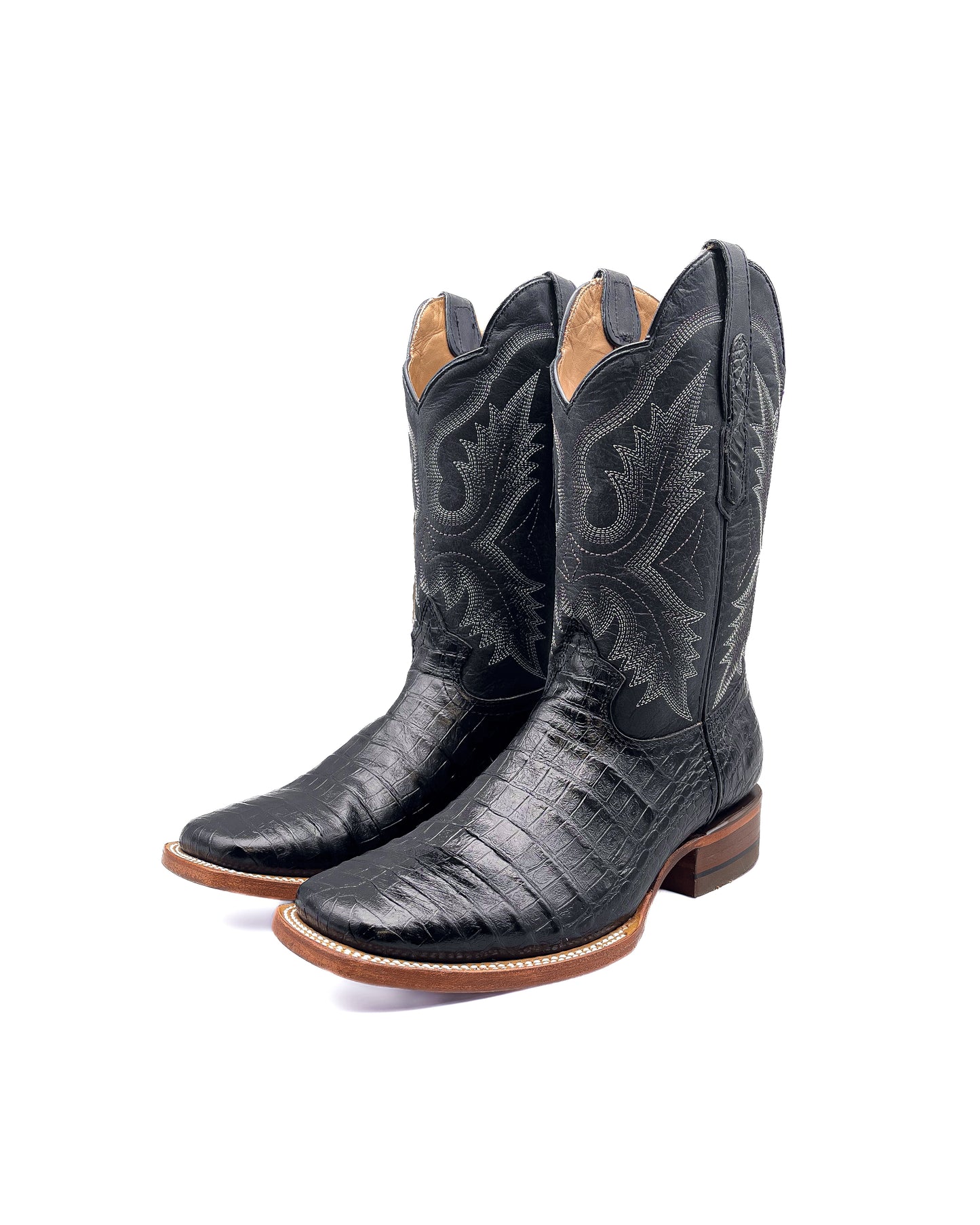 Cowboy Boot Black Caiman Belly