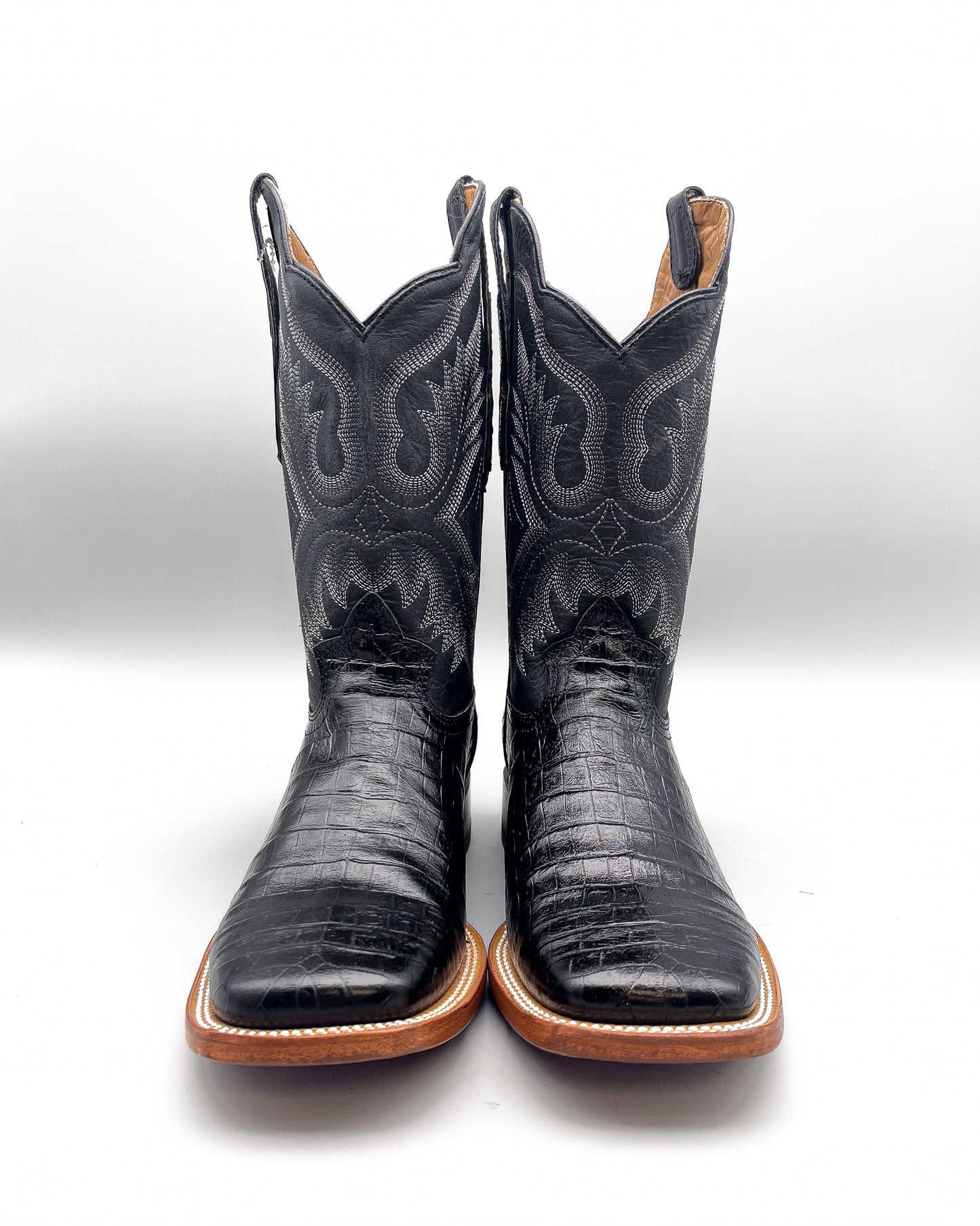 Cowboy Boot Black Caiman Belly