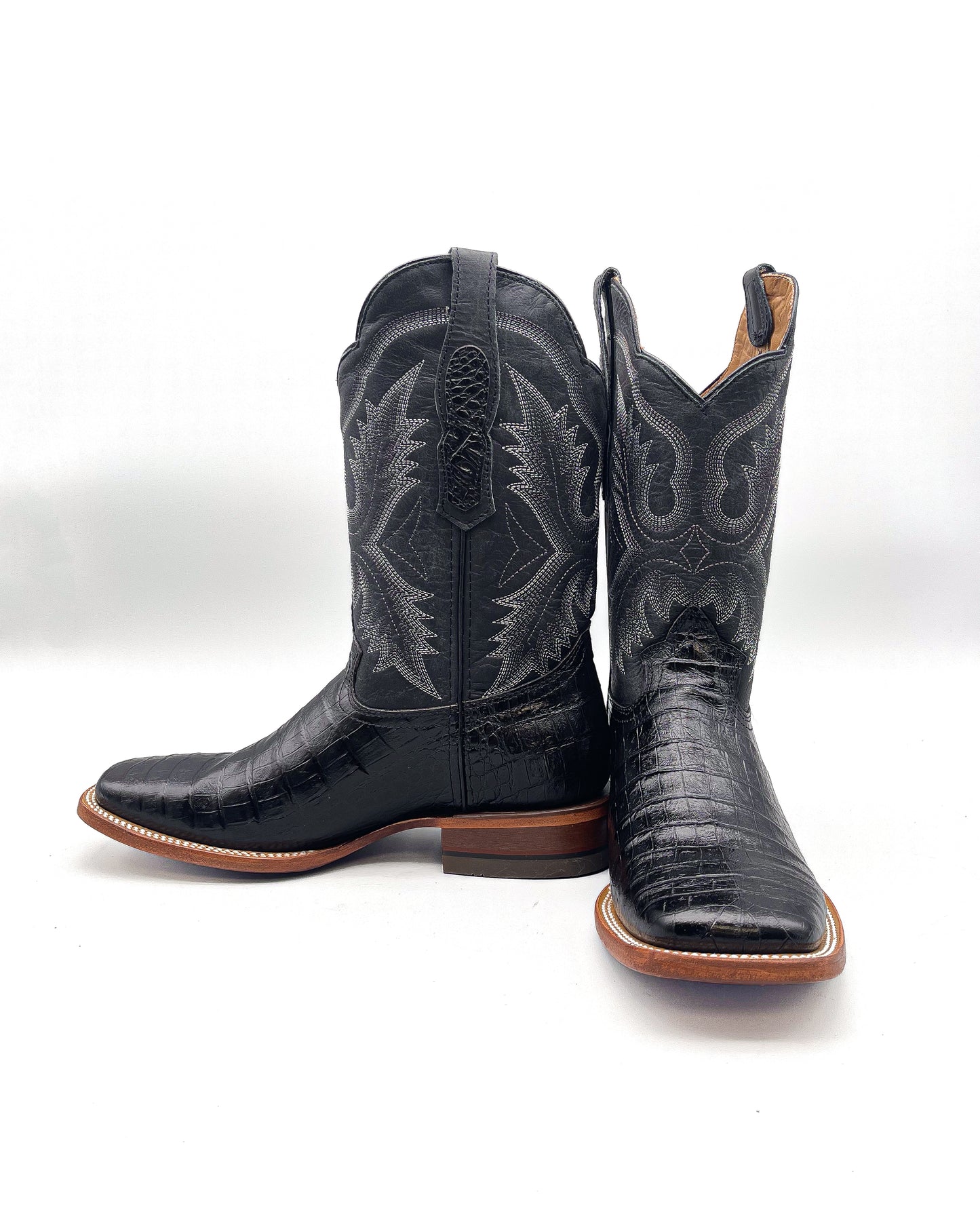 Cowboy Boot Black Caiman Belly