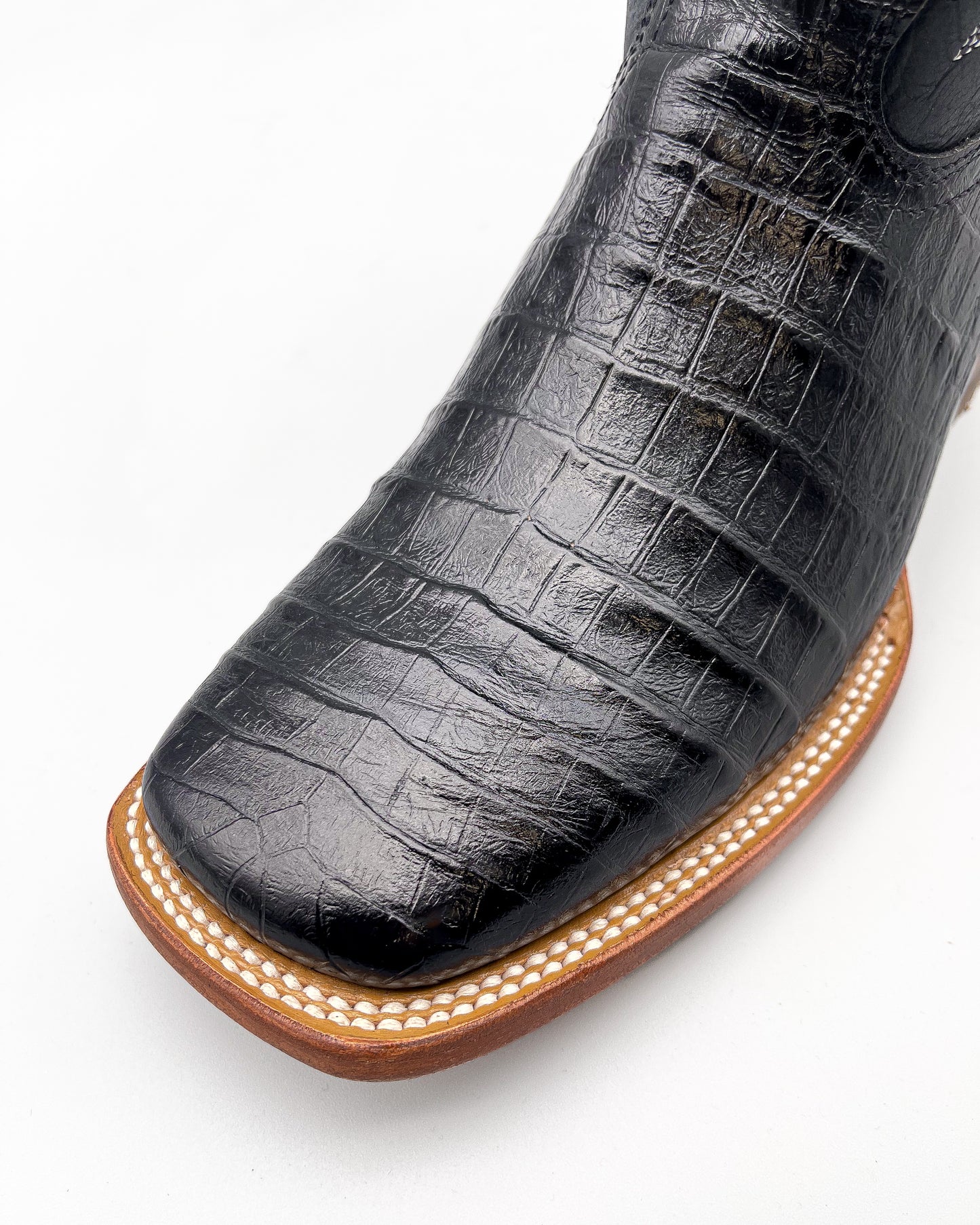 Cowboy Boot Black Caiman Belly