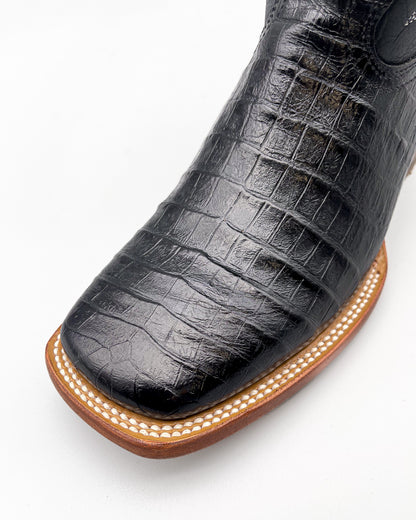 Cowboy Boot Black Caiman Belly