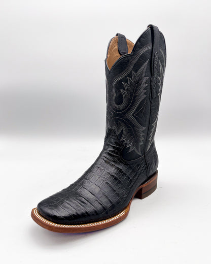Cowboy Boot Black Caiman Belly