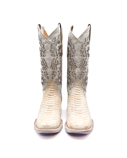 Cowboy Boot White Rustic Orix Python