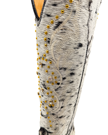 Cowboy Boot Kayce Cowhide Tall Square Toe