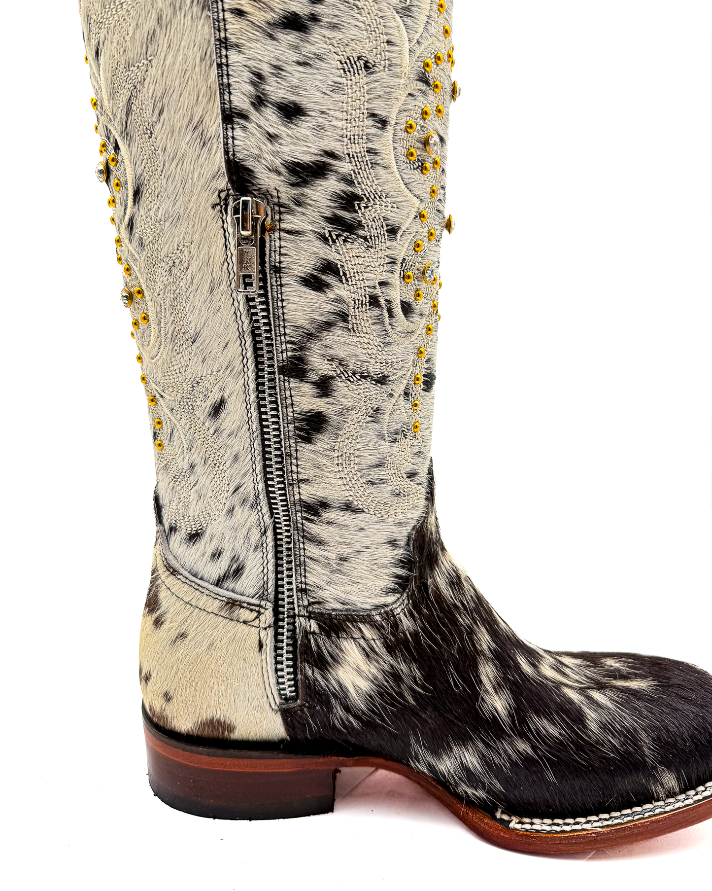 Cowboy Boot Kayce Cowhide Tall Square Toe