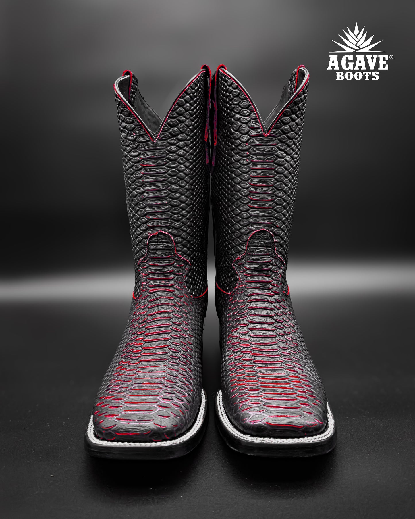 “BLACK RED PYTHON” | MEN’S COWBOY BOOTS