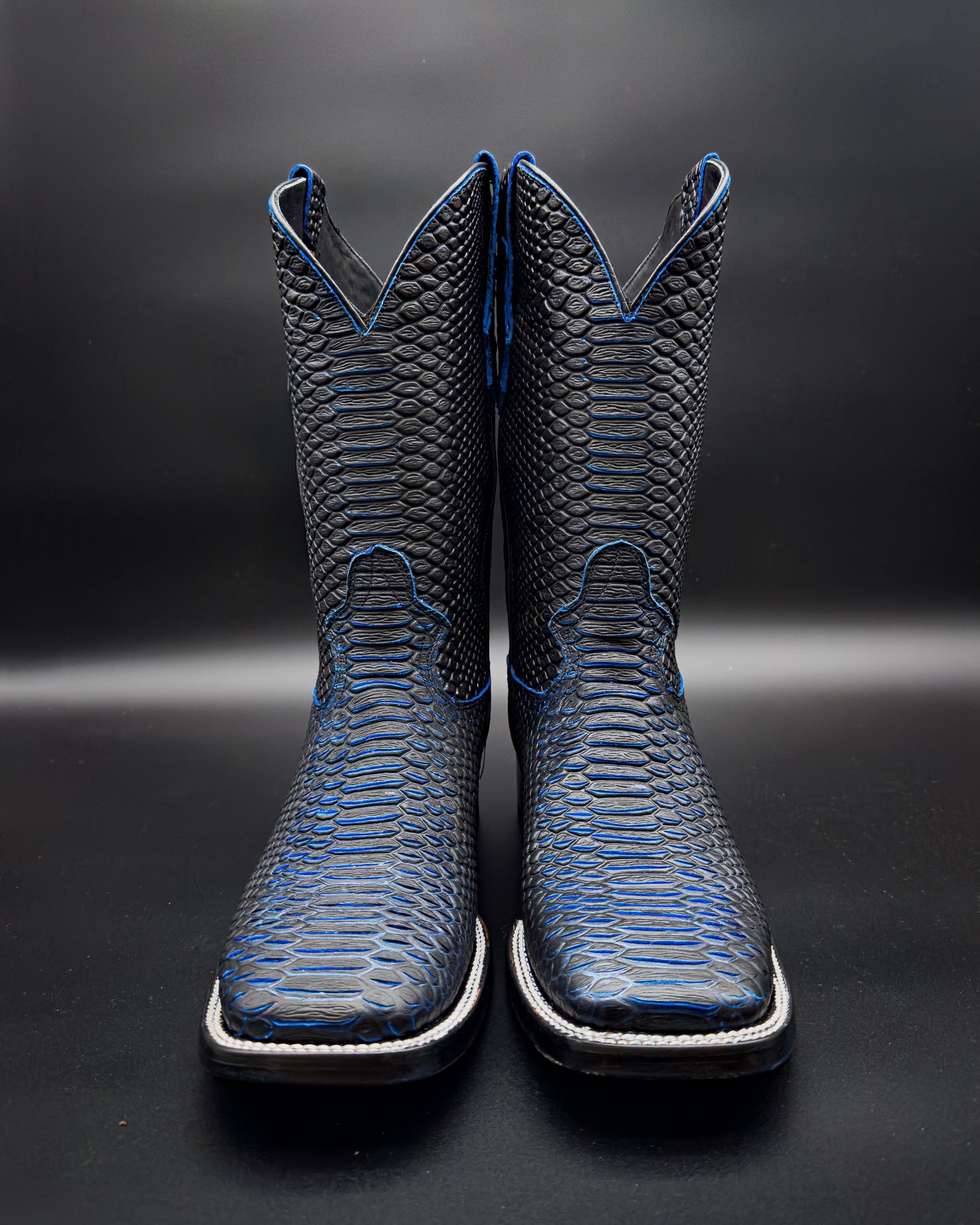 Cowboy Boot Blue Full Python Print