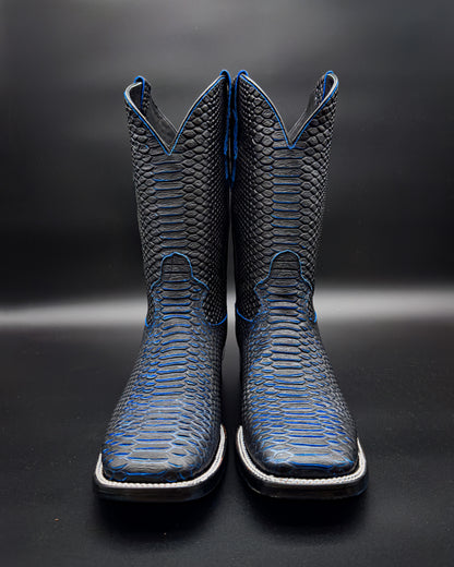 Cowboy Boot Blue Full Python Print