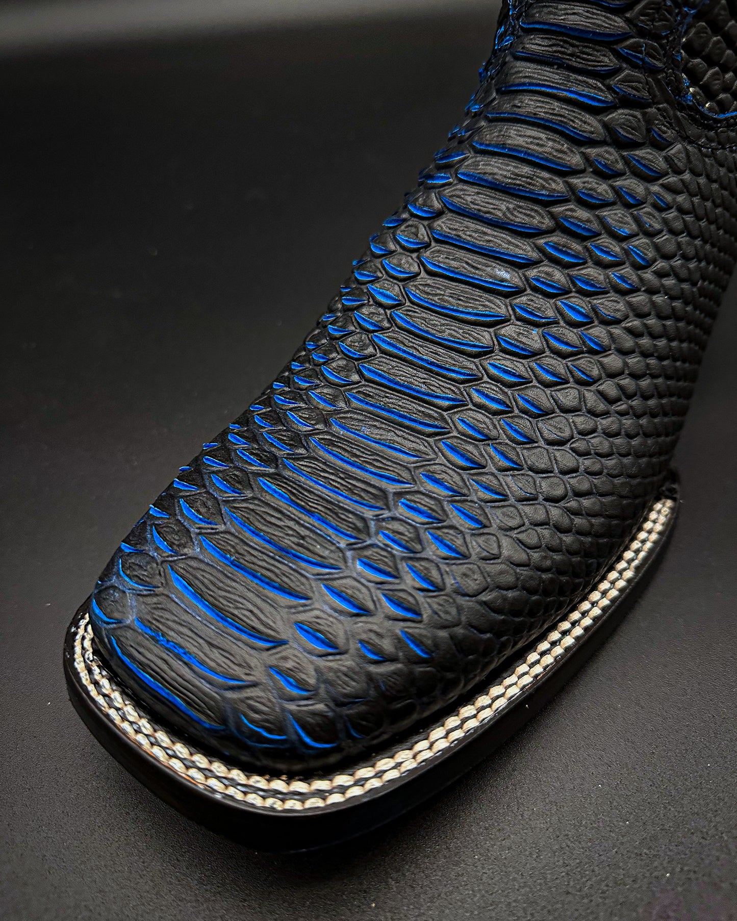 Cowboy Boot Blue Full Python Print