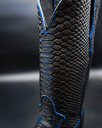Cowboy Boot Blue Full Python Print
