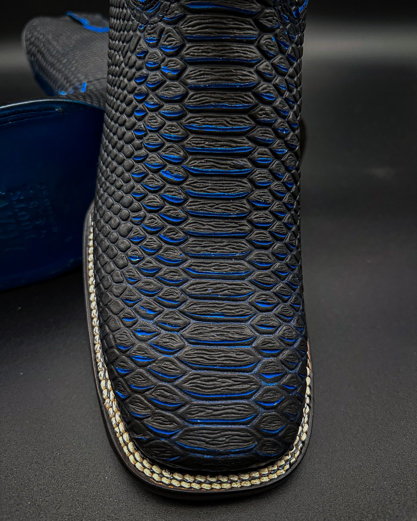 Cowboy Boot Blue Full Python Print