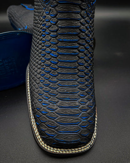 Cowboy Boot Blue Full Python Print