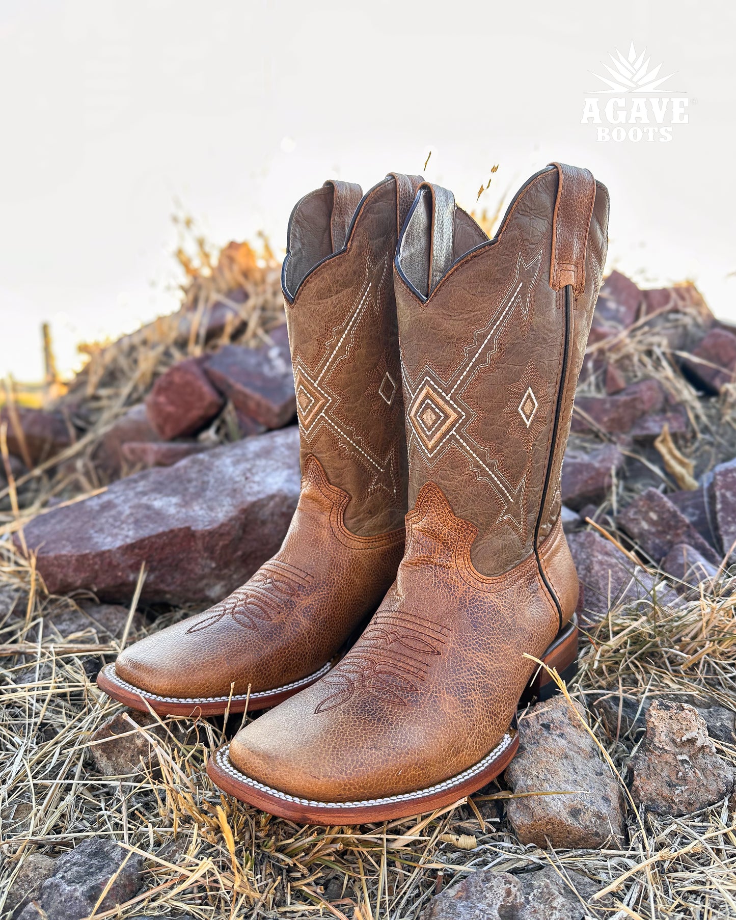 TEXAS LIGHT BROWN | MEN SQUARE TOE COWBOY BOOTS