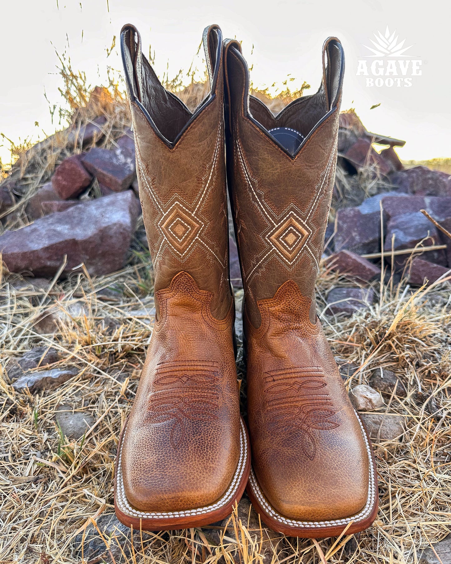 TEXAS LIGHT BROWN | MEN SQUARE TOE COWBOY BOOTS