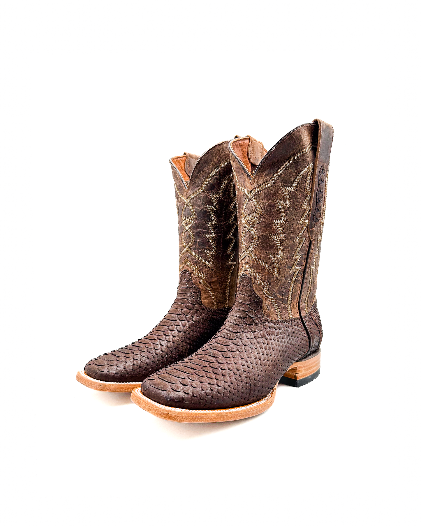 Cowboy Boot Genuine Brown Python