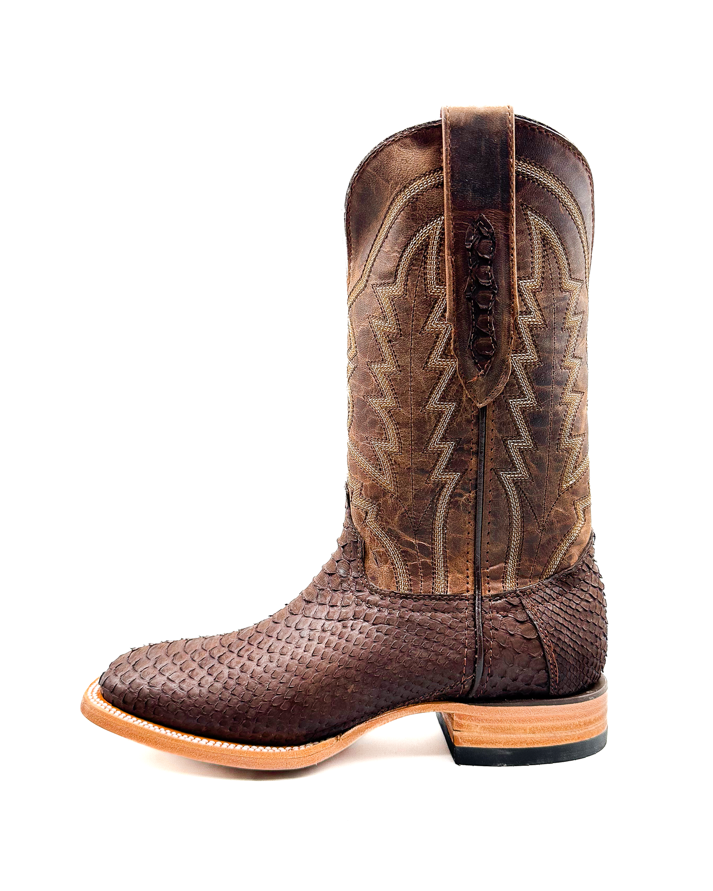 Cowboy Boot Genuine Brown Python