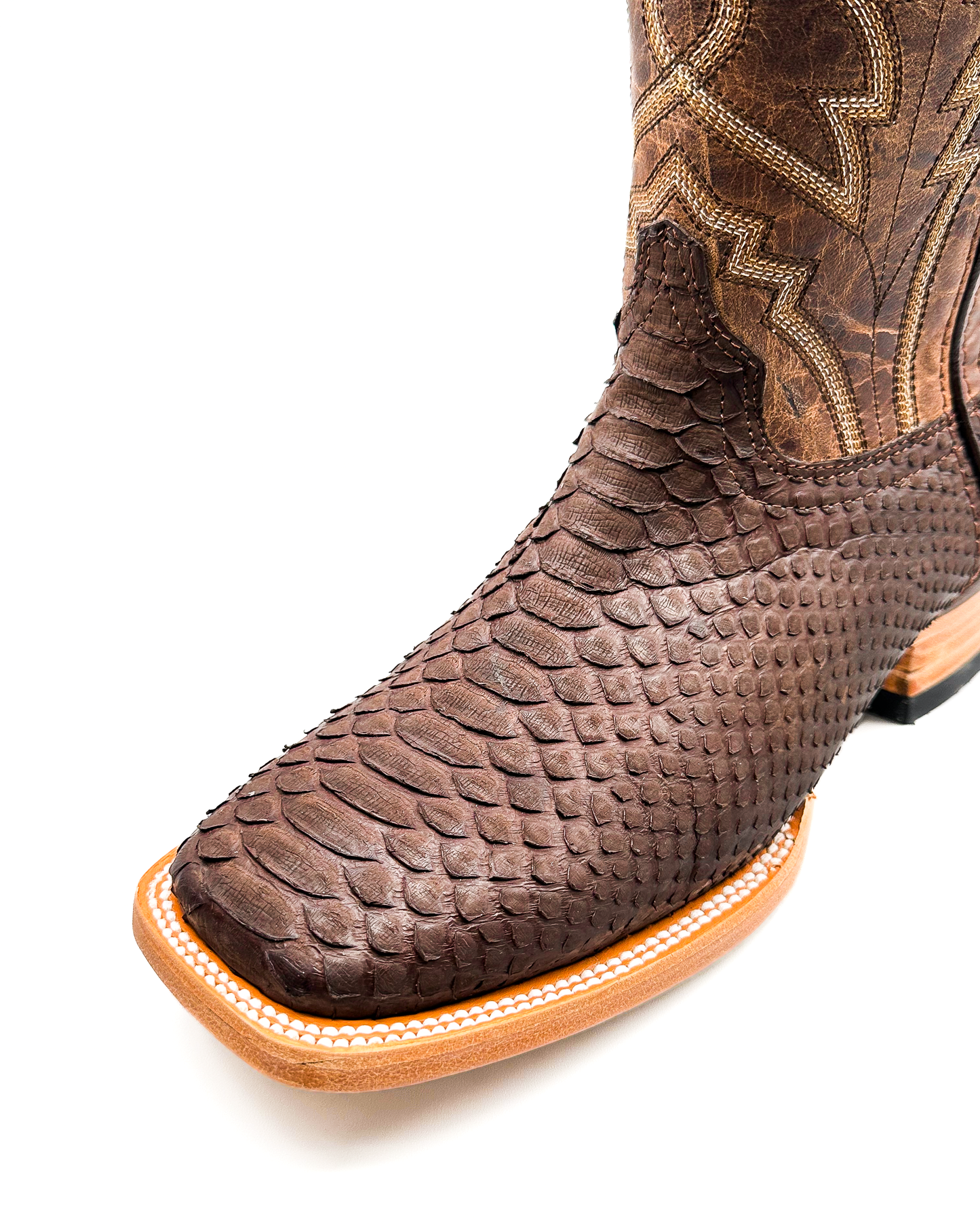 Cowboy Boot Genuine Brown Python