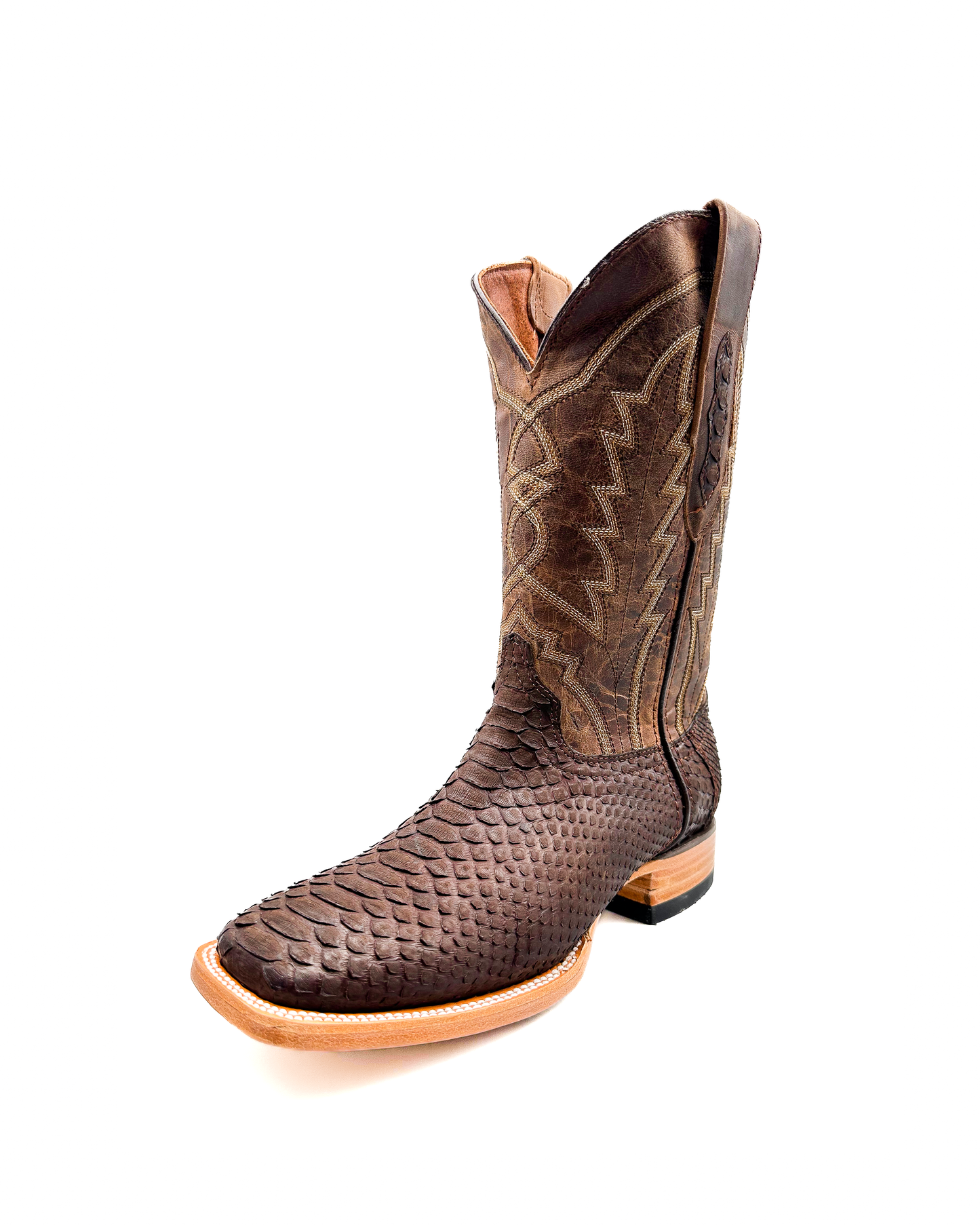 Cowboy Boot Genuine Brown Python