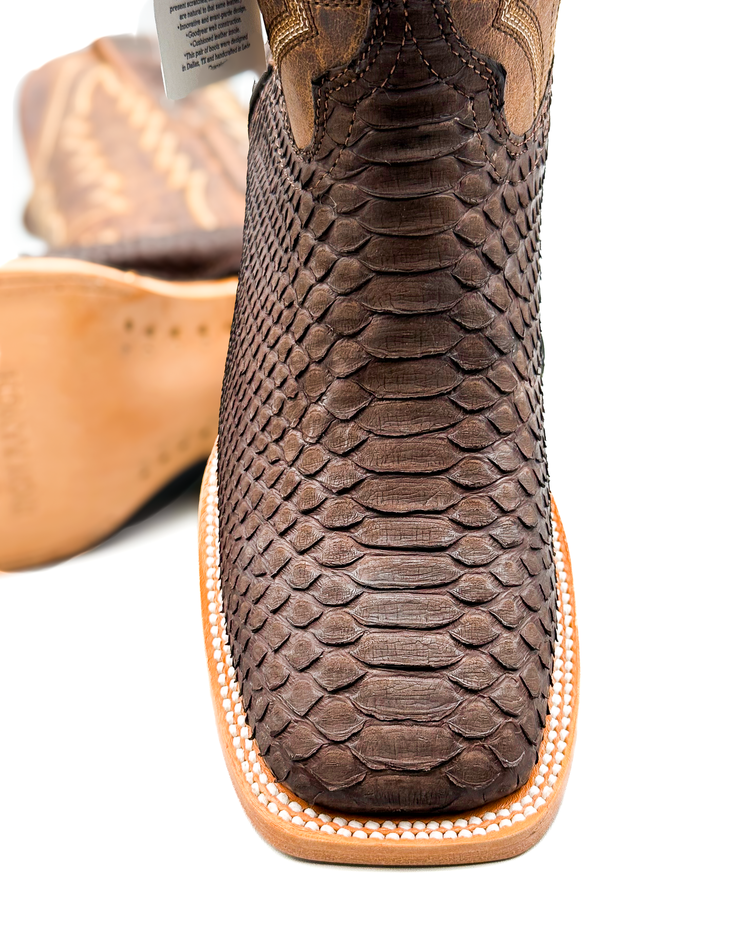 Cowboy Boot Genuine Brown Python