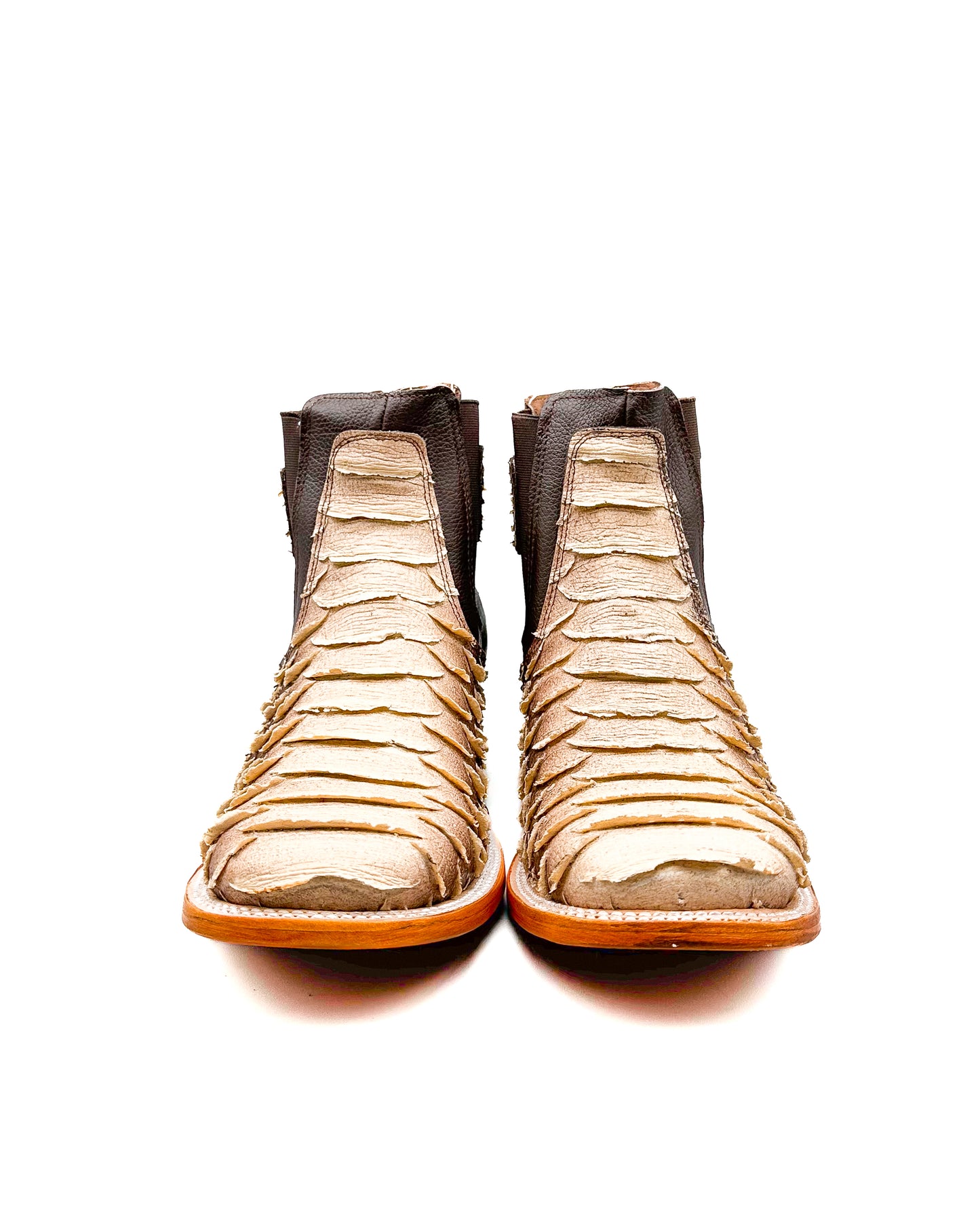 Ankle Boot Matte Beige & Brown Python