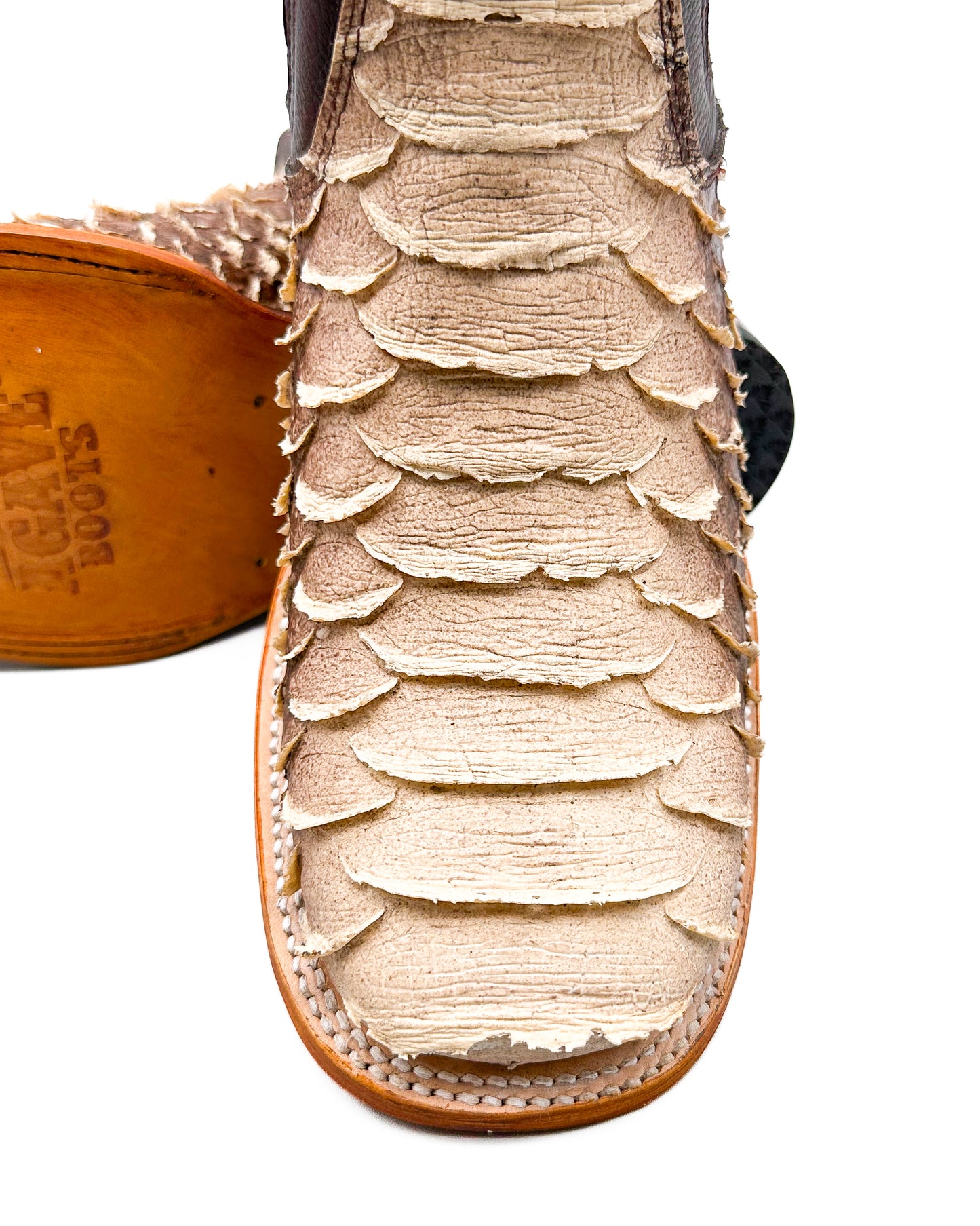 Ankle Boot Matte Beige & Brown Python