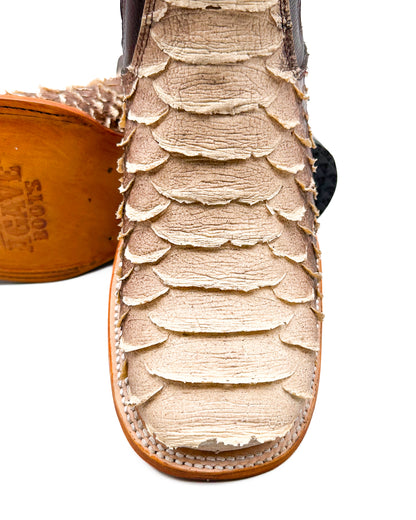 Ankle Boot Matte Beige & Brown Python