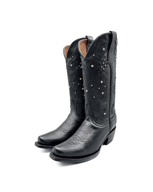 Cowboy Boot Lucia Black Leather