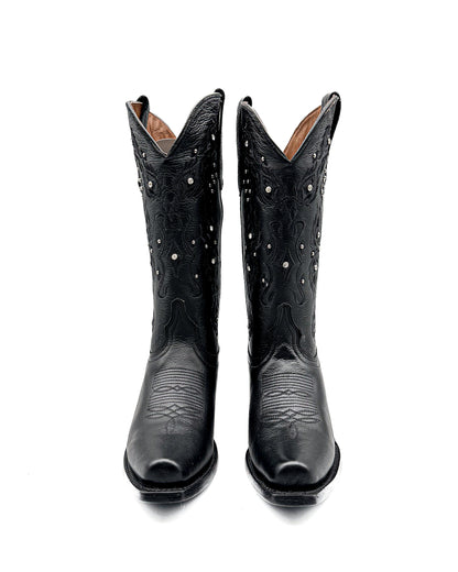 Cowboy Boot Lucia Black Leather