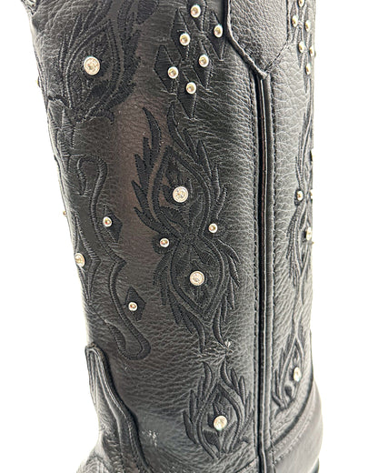 Cowboy Boot Lucia Black Leather