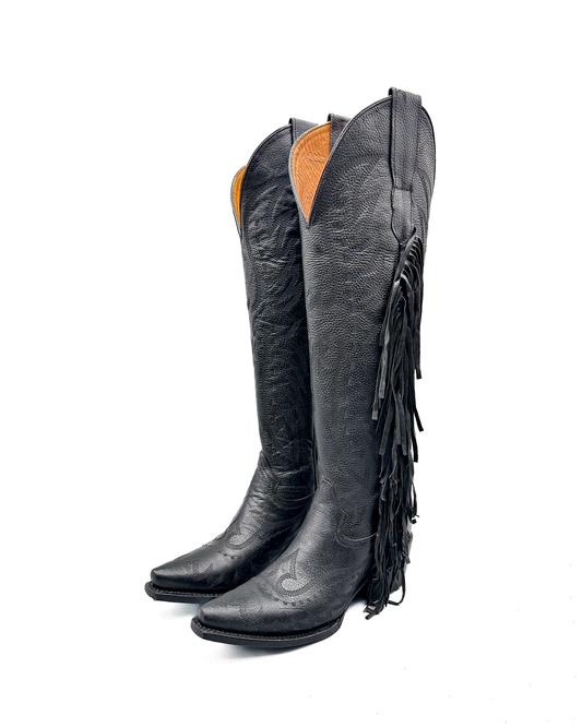 Cowboy Boot Tall Blackout Fringe