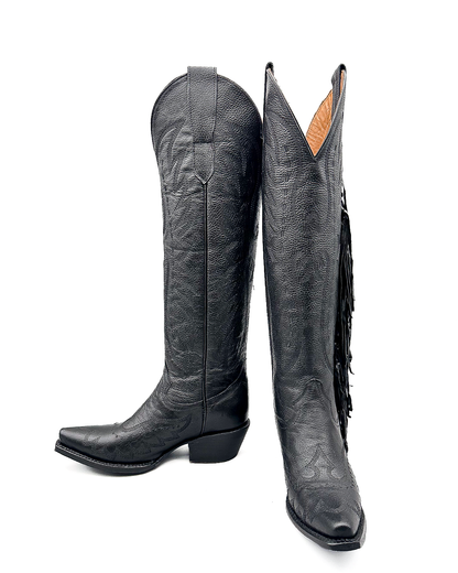 Cowboy Boot Tall Blackout Fringe