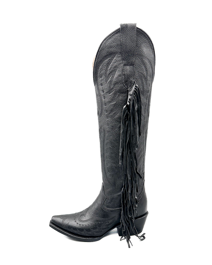 Cowboy Boot Tall Blackout Fringe