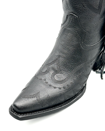 Cowboy Boot Tall Blackout Fringe
