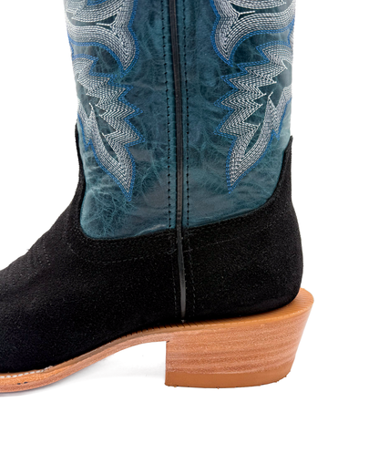 Cowboy Boot Black Rough Out Cutter Toe
