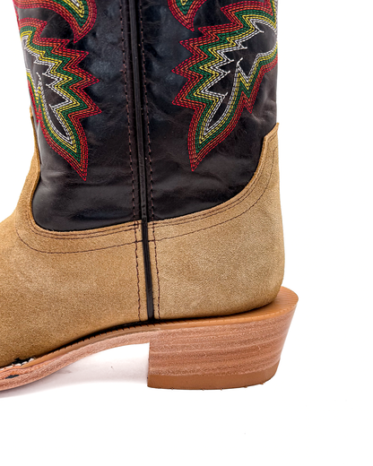 Cowboy Boot in Light Brown Rough Out Cutter Toe