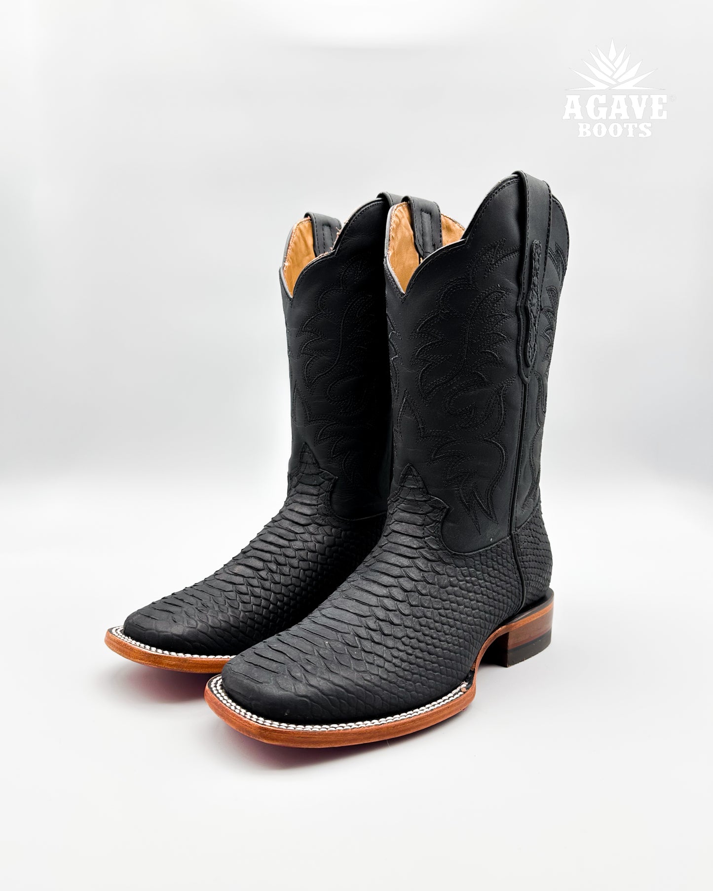 MATTE BLACK PYTHON | MEN’S COWBOY BOOTS