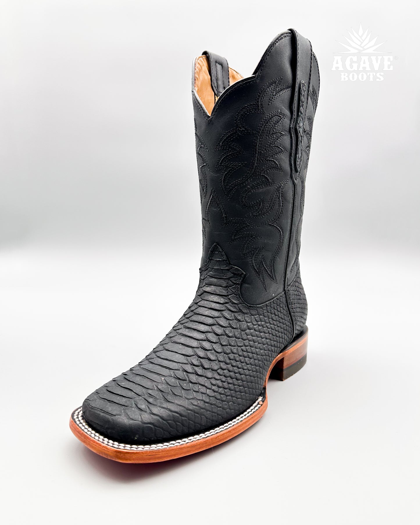 MATTE BLACK PYTHON | MEN’S COWBOY BOOTS