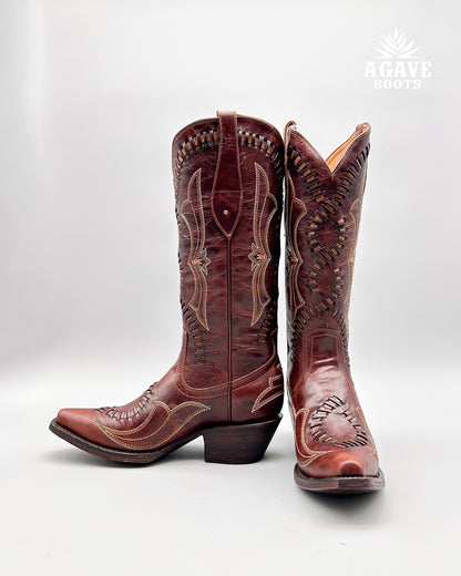 "OSLO" COGNAC | WOMEN TALL COWBOY BOOTS