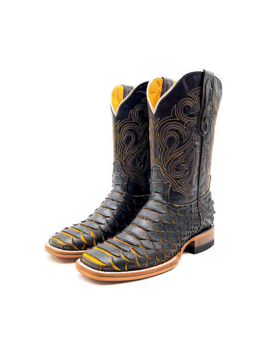 Cowboy Boot Yellow Python