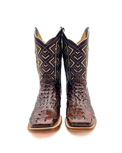 BROWN CAIMAN HORNBACK | MEN SQUARE TOE BOOTS
