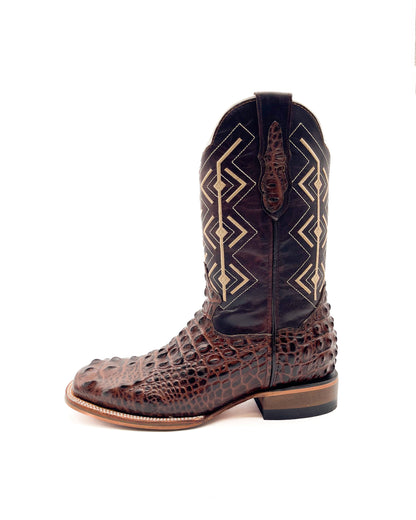 BROWN CAIMAN HORNBACK | MEN SQUARE TOE BOOTS